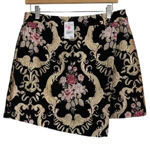 NWT Versona tapestry jacquard embroidered faux wrap skirt - Size 10